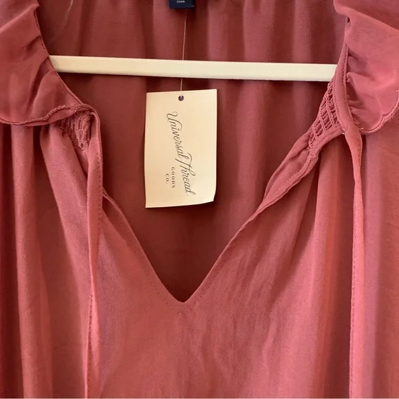 Universal Thread Long Sleeve Lined with Tassels Dusty Rose Blouse NWT Size S - Picture 5 of 15